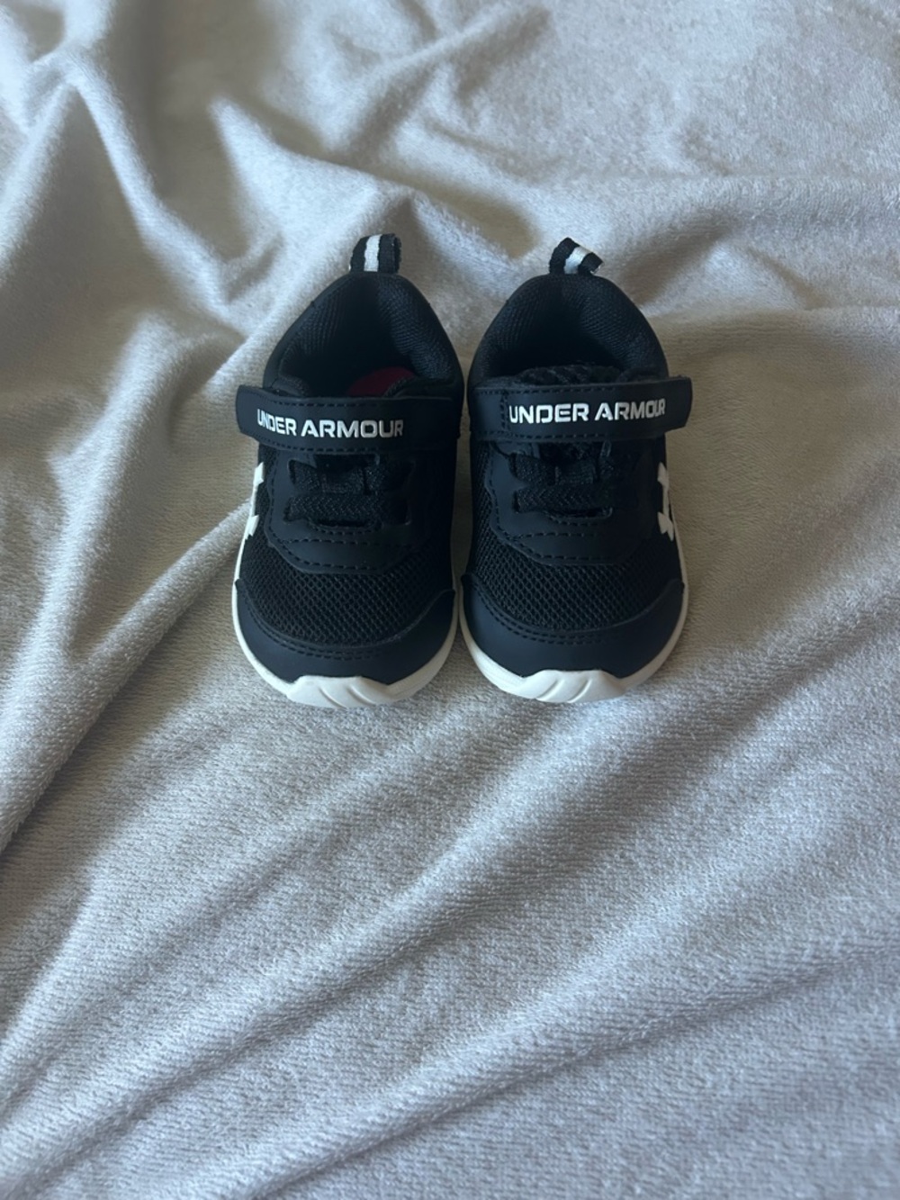 Under Armour Kids Black and White Velcro Athletic Sneakers